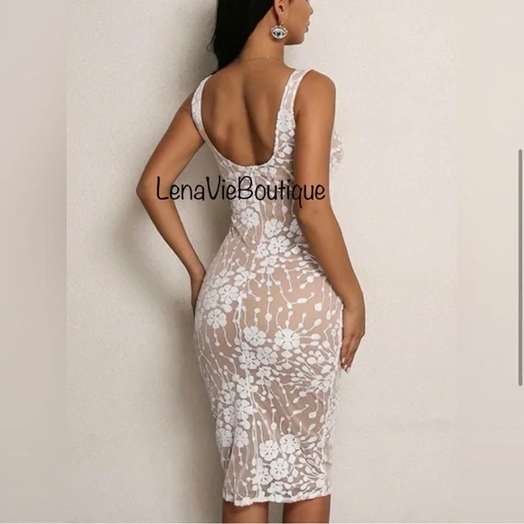 sachin and babi light blue dress Brynlee Sequin Embroidered Bodycon Dress